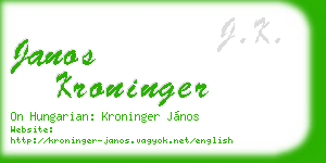 janos kroninger business card